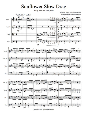 "Sunflower Slow Drag," A Rag Time Two Step (Scott Joplin and Scott Hayden)