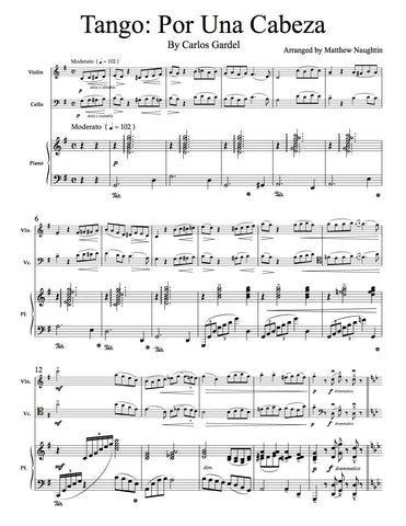 "Por Una Cabeza" Tango (Carlos Gardel) for Piano Trio